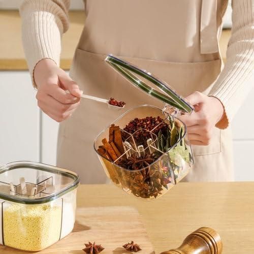 4 Section Transparent Spice Box