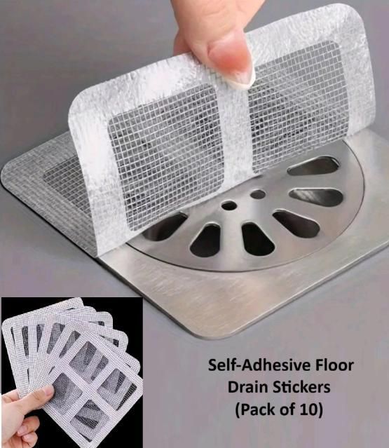 Self-Adhesive Floor Drain Stickers (Pack of 10)
