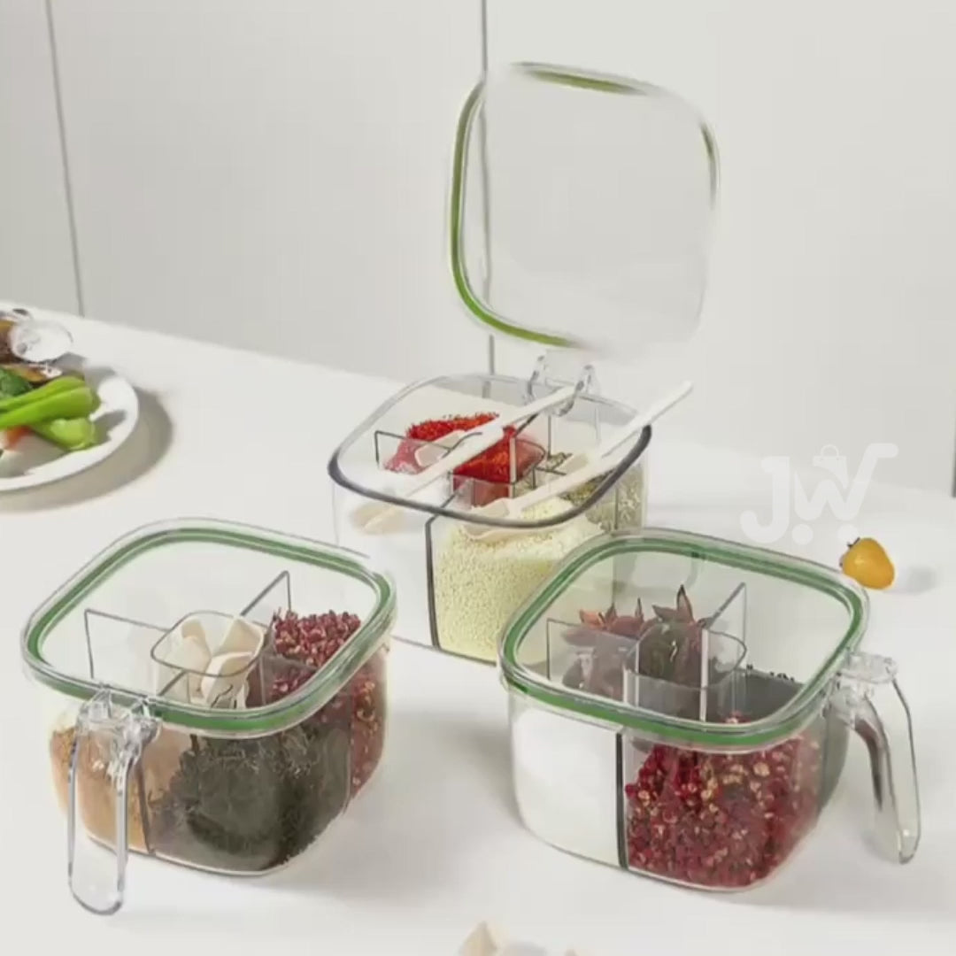 4 Section Transparent Spice Box