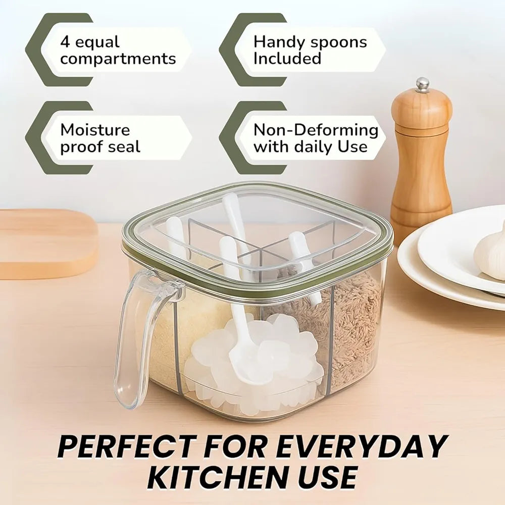 4 Section Transparent Spice Box