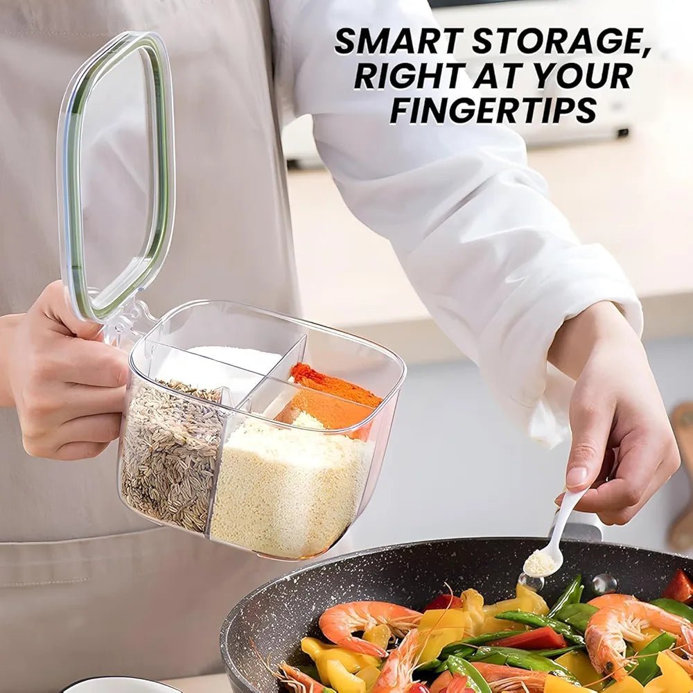 4 Section Transparent Spice Box