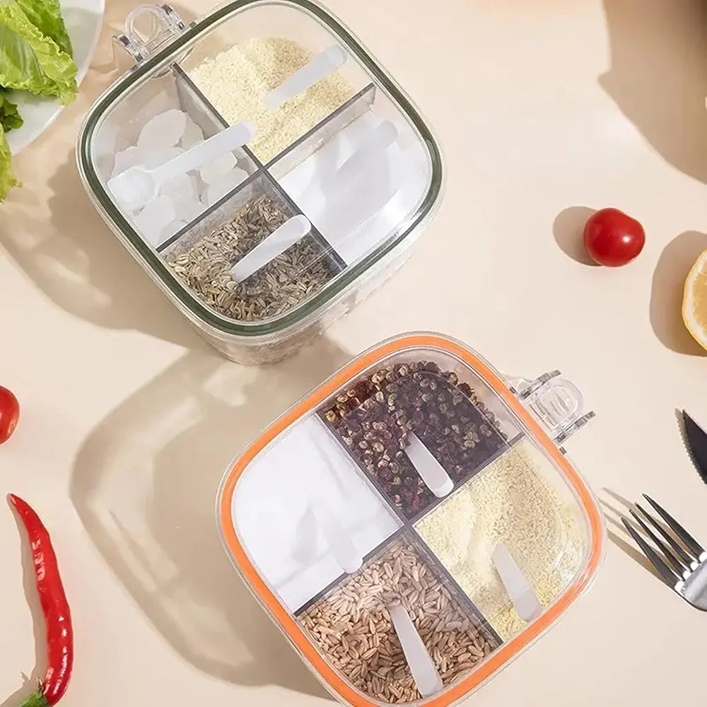 4 Section Transparent Spice Box