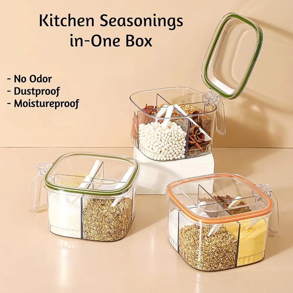 4 Section Transparent Spice Box